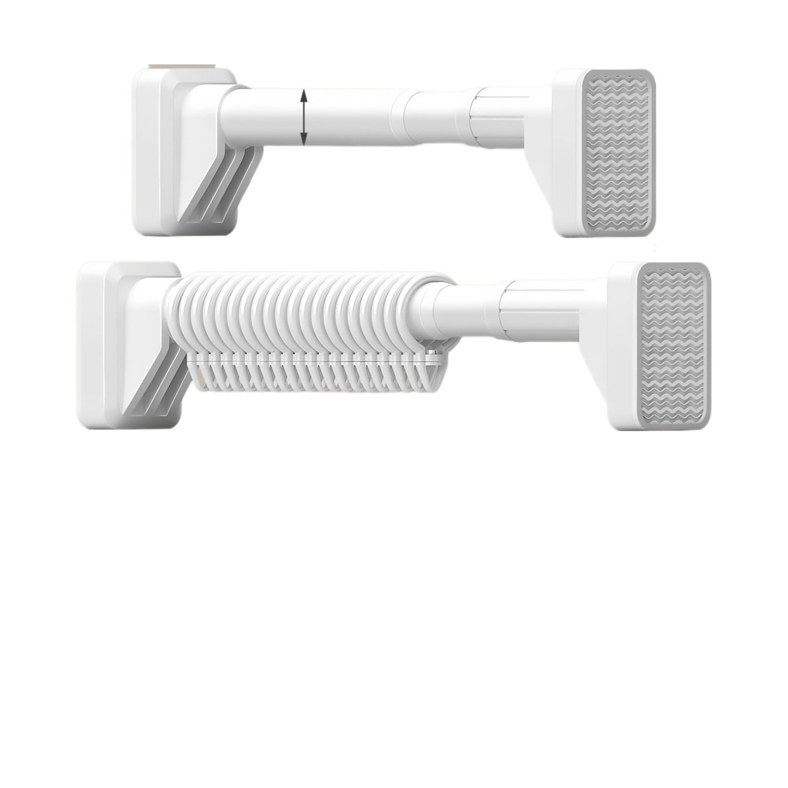 Clothes Rail Expandable Curtain Rod Sti Clothes Drng Bar Support No Nail Needed Straight(1.18-1.68m wall suitable,Gray)
