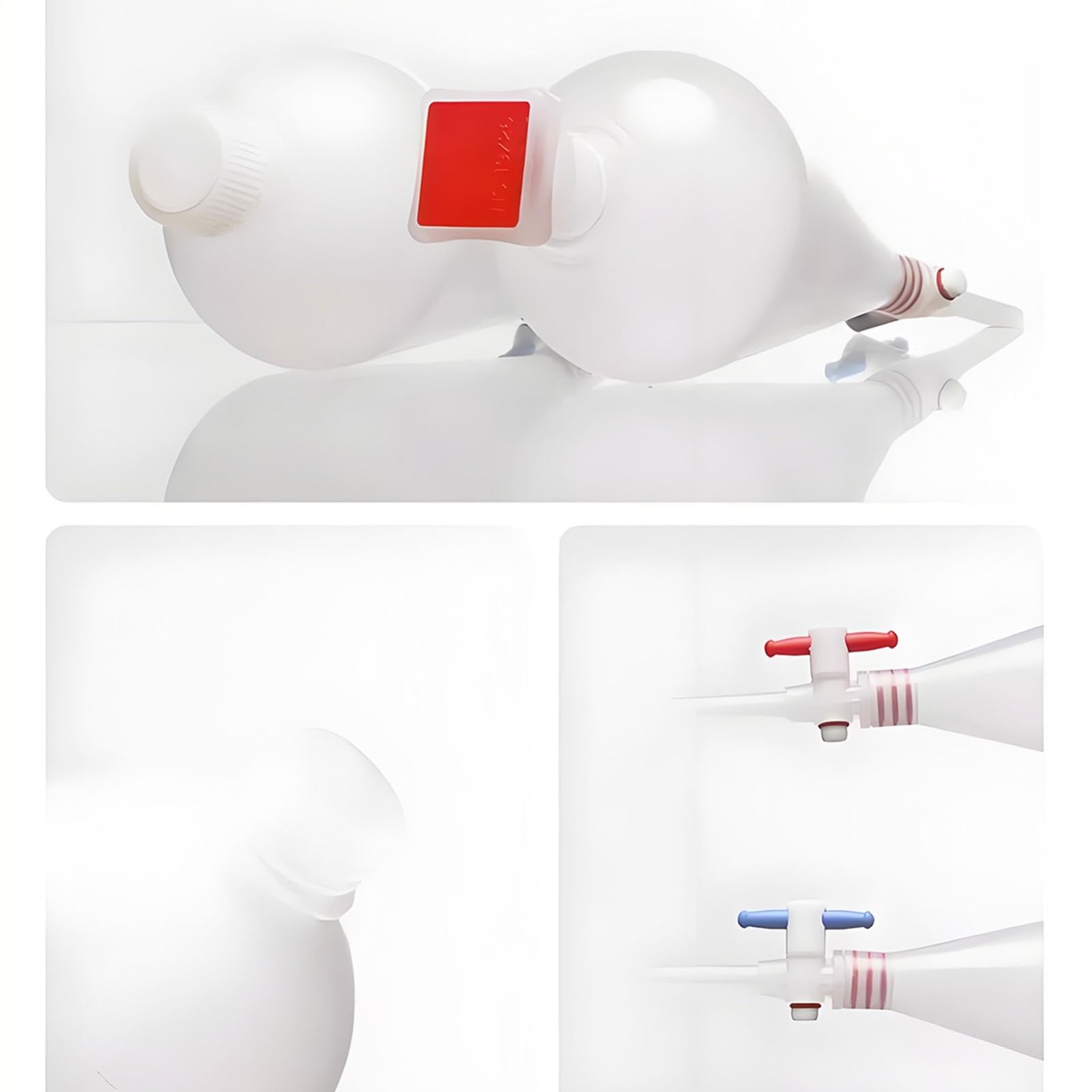 1000 ml birnenförmiger Kunststoff-Scheidetrichter mit PTFE-Stopfen. Langlebiger PP-Labor-Scheidetrichter für genaue Flüssigkeitstrennung(3pcs)