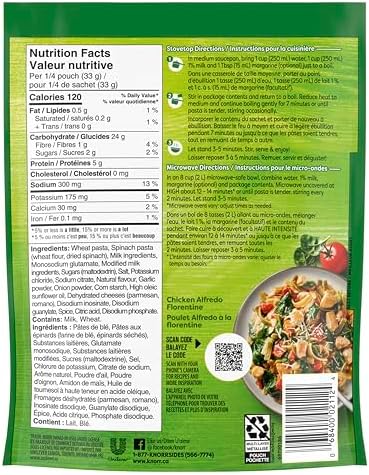 Knorr Sidekicks Pasta Side Dish for a quick meal that's easy to prepare Fettuccine Alfredo without artificial flavours or colours 133 g, Pack of 8