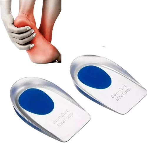 Calcanheira Palmilha Gel Alivio Dores Esporão Calcâneo Fascite Dor Calcanhar Pés Uso Diario Trabalho Academia Confortável Para Homens e Mulheres (34 a 39)