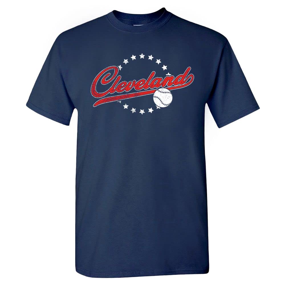 Pro Baseball Vintage Team Men's Retro Fan Apparel, Cleveland - Navy Shirt, XXL — image 1