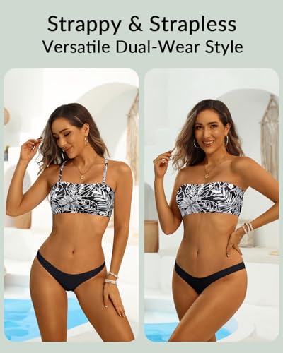 Image of Aqua Eve Women Strapless Bikini Top Only Bandeau Swim Top Tube Top Swimsuit