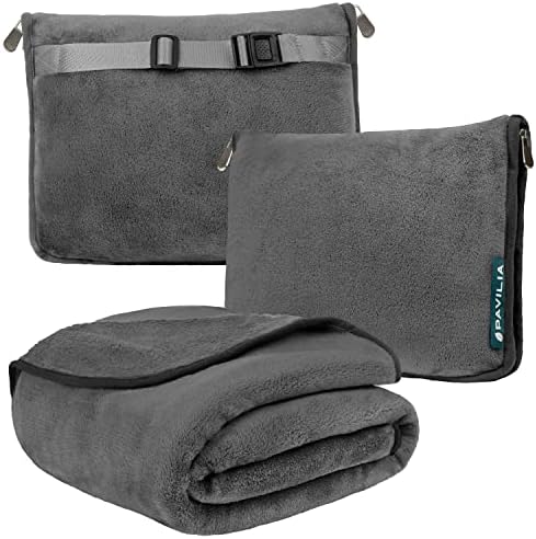 PAVILIA Couverture De Voyage Compacte, Sac Pliable En Polaire Douce