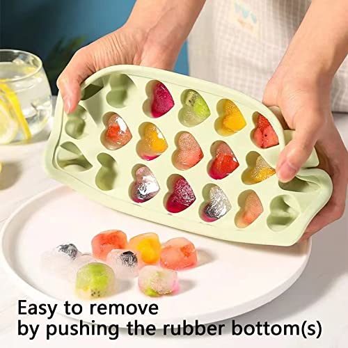 Silicone Heart Ice Cube Tray With Lid,21 Holes Silicone Heart Mold,Small Heart Shaped Silicone Ice Cube Tray Heart Shape,Easy To Remove,Easy To Clean,Bpa Free #TOP1