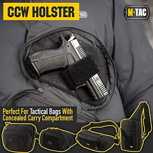 M-Tac Gun Holster For Concealed Carry - Ccw Holster For Bag, Backpack, Vest - Handgun Storage - Pistol Concealed Carry Holster For Men And Women (Black) #TOP1