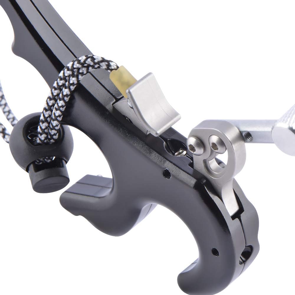 AMEYXGS Archery Bow Release 4-Finger Hand Held Release Aid Aluminum Alloy Trigger Caliper for Compound Bow Hunting Accessories