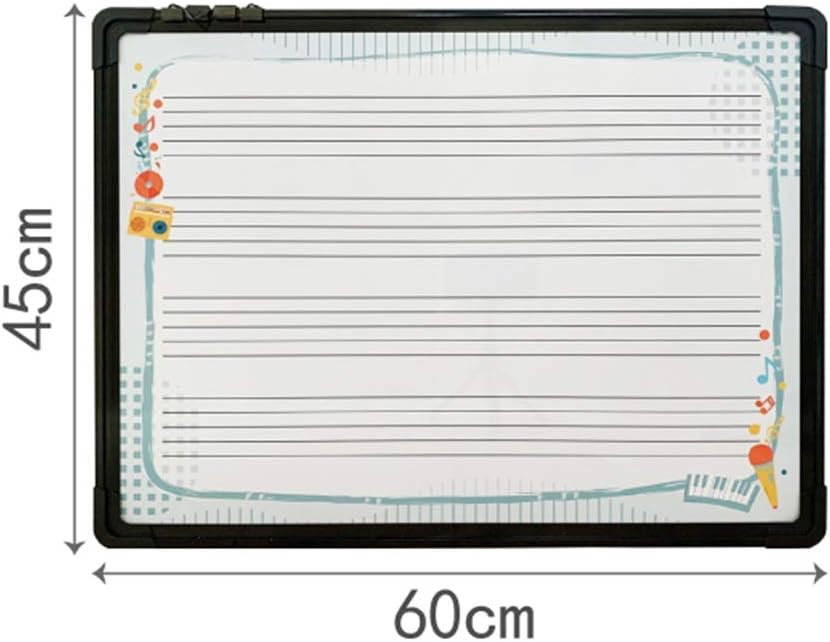 Whiteboard Music Stave Double-Sided Writing Board Black Aluminum Frame Lightweight and Portable for Vocal Teaching Training Creation(Blue 45X60CM)