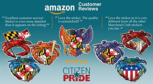 Raven Crab Football Maryland Crest 5X4 Inches Sticker Decal Die Cut Vinyl - Made In Usa #TOP3