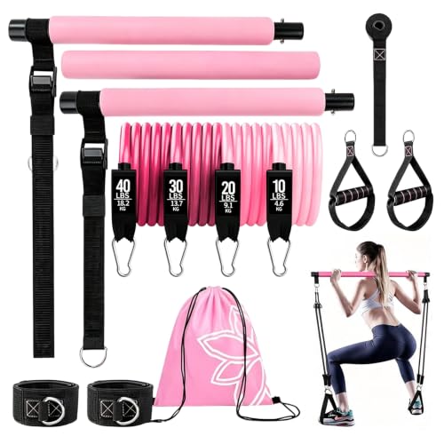 Elastiques Musculation Sport Maison Barre De Pilates, 20lbs 30lbs 40lbs