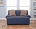 Lucia Collection Basic Strapless Slipcover. Form Fit, Slip Resistant, Stylish Furniture Shield / Protector Featuring Lightweight Corduroy Fabric. By Home Fashion Designs Brand. (Loveseat, Grey)