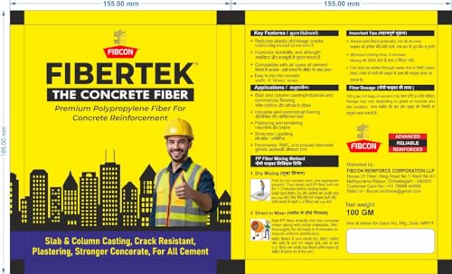 Image of Polypropylene Monofilament Concrete Fiber Mix fiber 100gms Pack of 10 - Crack-Resistant Reinforcement Additive for Stronger Concrete & Plaster