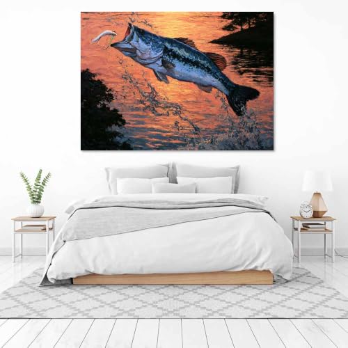 Tableau sur toile bar d'eau douce PUQAAEO 60x90cm encadré
