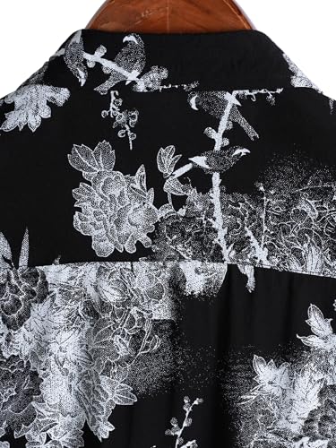 Image of JOTOOK Mens Hawaiian Shirt Short Sleeve Button Down Tropical Shirts Casual Floral Summer Beach Shirt