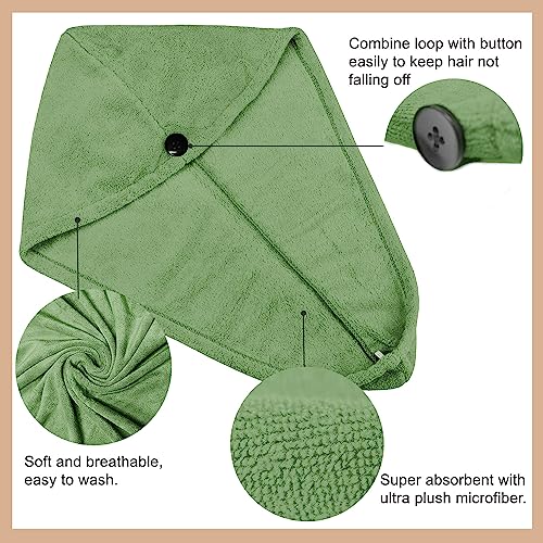 Image of Sassoon Venir Microfiber Hair Wrap Towel for Women (Green Color, Free Size) with Smooth Texture Super Absorbent Quick Dry Hair Turban for Drying Hair