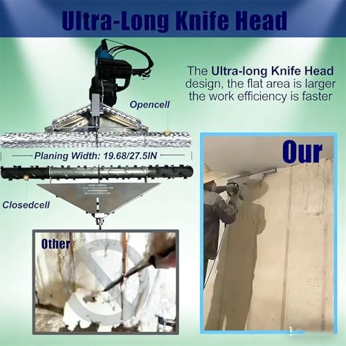 18" Foam Planer for Spray Foam - 19.68"/27.5" Polyurethane Polishing & Leveling Tool - Achieve Smooth Finishes in Foam Applications