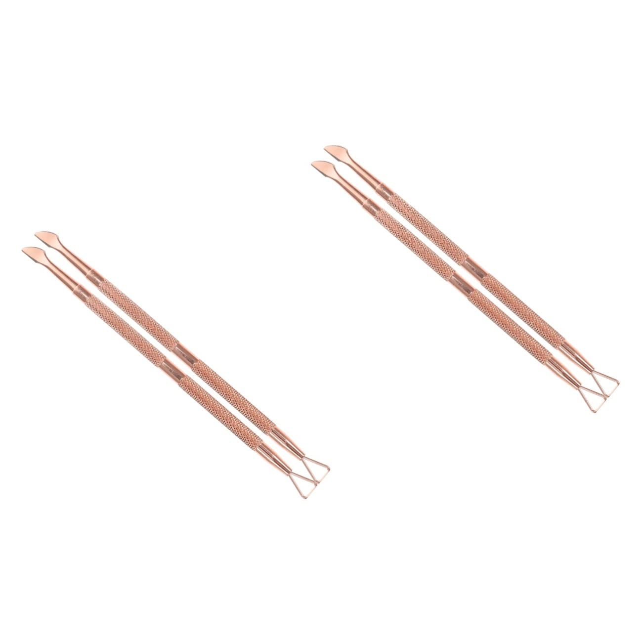 SOESFOUFU 2sets Nail Cuticle Pusher Grip Double-sided Cuticle Pusher Tool Softener Remover Perfect for Home Salon Use 2pcs*2