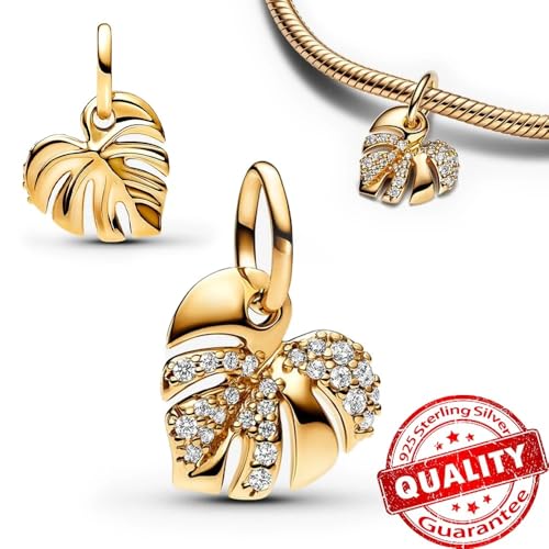 Luxury 925 Sterling Silver Golden Heart Split Charrm Fit Original Bracelet Kute His Her Pendant For Charrm Fine Jewelry3