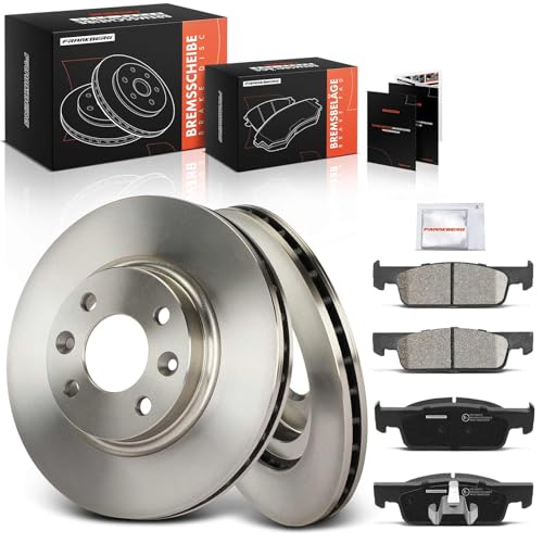 Frankberg Bremsensatz inkl. 2x Bremsscheiben + 4x Bremsbeläge Vorne Kompatibel mit S.a.n.d.e.r.o II Fortwo Coupe 453 Twingo III Forfour Logan Replace# 4534211400