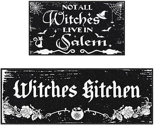 Amazon.com: Ceenna 2 Pack Halloween Kitchen Mats Witches Rugs Gothic ...