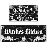 Ceenna 2 Pack Halloween Kitchen Rugs and Mats Anti Fatigue Witch Kitchen Floor Mats Farmhouse Gothic Home Decor Non Slip Witchy Bathroom Mat Gothic Halloween Decorations for Door Home Floor Decor