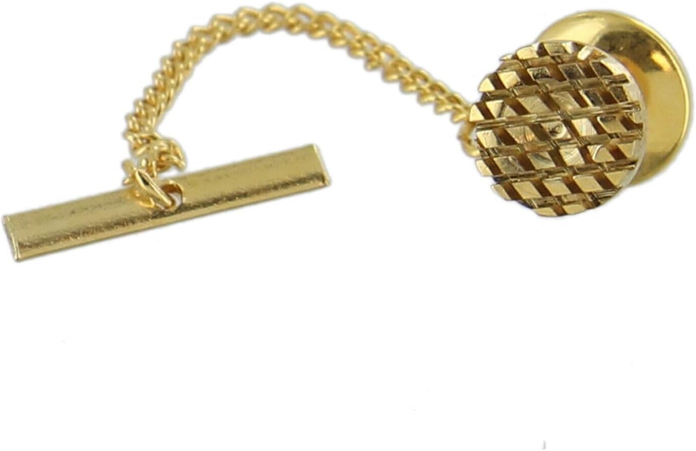 Mens Gold Tone Circle Textured Tie Tac Tack Pin Gift Boxed Fashion Trendy Accessories Stylish Additions