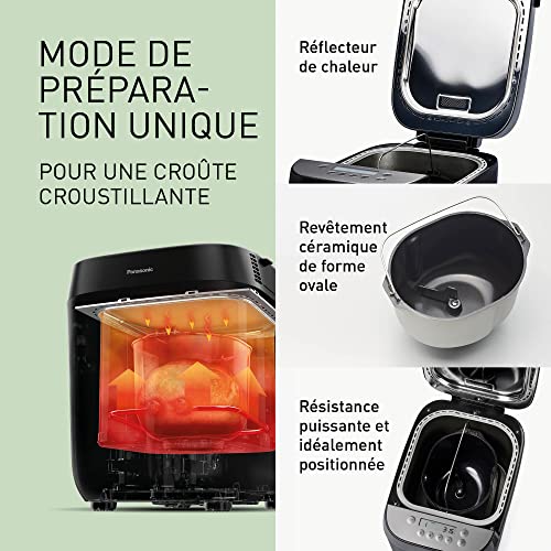 Panasonic SD ZF2010KXF Machine à Pain Croustina Cuisson sans Gluten Réglage pour Pâte à Pizza Double Capteur de Température 18 Programmes Automatiques Minuterie Numérique - vue 6