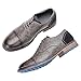 Imagen de ANUFER Hombre Vintage Color Cepillo Piel sintética Zapatos de Vestir de Negocios con Cordones Derbies Puntiagudos Gris SN0706162 EU41