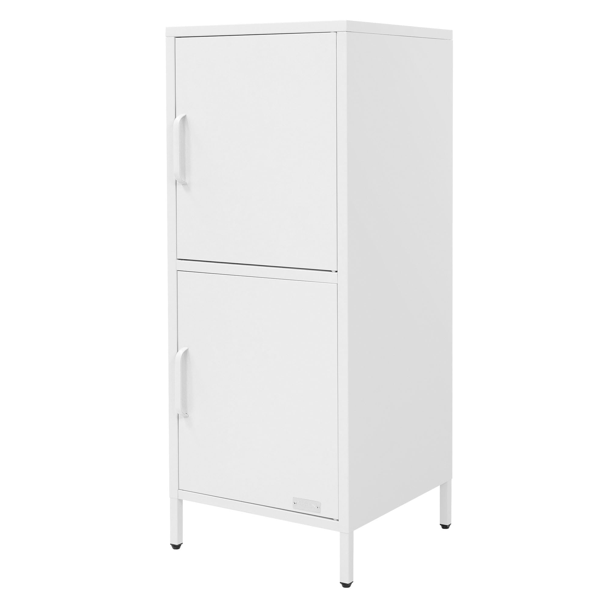 ML-Design Armadietto Portadocumenti da Ufficio Bianco 40 x 101,5 x 40 cm, Contenitore in Acciaio con 2 Ante e Ripiani Regolabili, Mobile Multiuso di Archiviazione, Organizzatore per Studio o Soggiorno