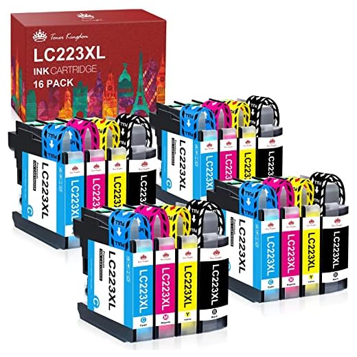 Toner Kingdom LC223 LC223XL Cartuchos de Tinta Compatibles para Brother DCP J4120DW DCP-J562DW MFC-J5625DW J4625DW J5320DW J5720DW J880DW J5620DW J680DW J4420DW J4620DW J480DW (16 Pack5)