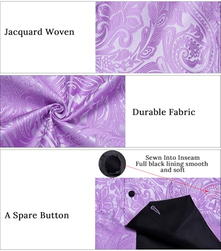 Image of DiBanGu Mens Paisley Suit Vest Silk Jacquard Waistcoat and Necktie Set Formal Shawl Collar Dress Vest 7PCS for Wedding Party