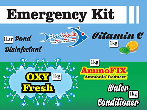 Emergency Kit for Fish Ponds FeedWale Pond Disinfectant + Oxy Fresh + Vitamin C + AmmoFix + Water Conditioner (B09175YLYQ) Amazon Price History, Amazon Price Tracker
