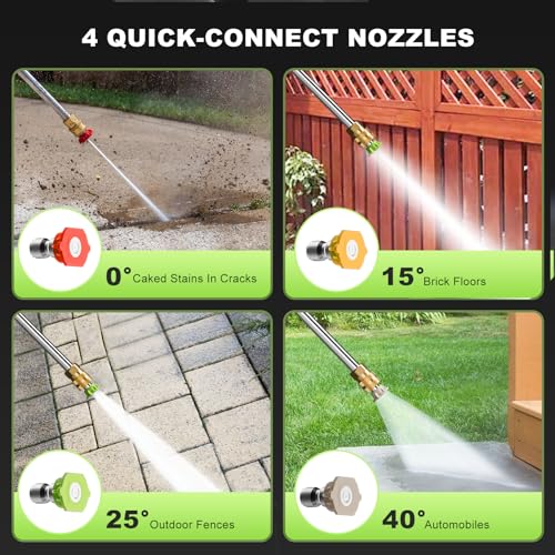 Cnkaite Electric Pressure Washer, 3500Psi Max 2.4Gpm Power Washer With 4 Nozzle And Foam Cannon, High Pressure Washer With 23 Ft Water Outlet & 9.8Ft Inlet Hose For Floor/Cars/Fences thumb #4