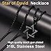 Black Jewish Necklace Stainless Steel Chain Star of David Pendant