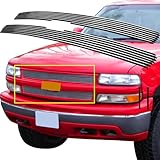 Front Billet Grille Grill Compatible with Chevy Silverado 1500 1999-2002 &amp; 2500 3500 99-00 &amp; Suburban Tahoe 00-06 Main Upper Grille Cover