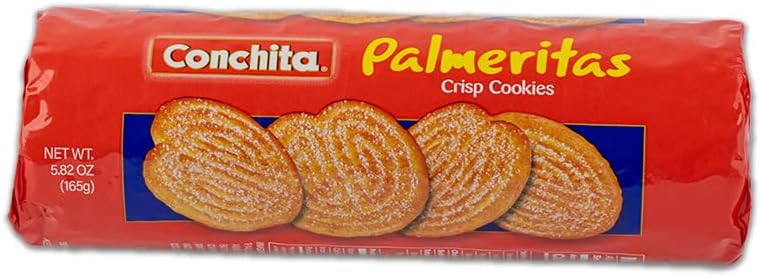 Conchita Palmeritas Palm Cookies - Elegant Flaky Snack, Dessert, or Breakfast Food - 5.82 oz (Pack of 1)