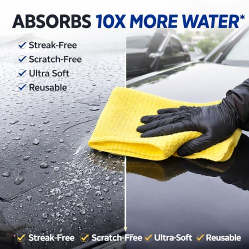 Image of CAR SAAZ Super Absorbent PVA Chamois Cloth (Pack of 2) for Car Drying and Cleaning - Ultra Absorbent, Lint-Free, Streak-Free Towel for Car, Bike, Glass and Home Use
