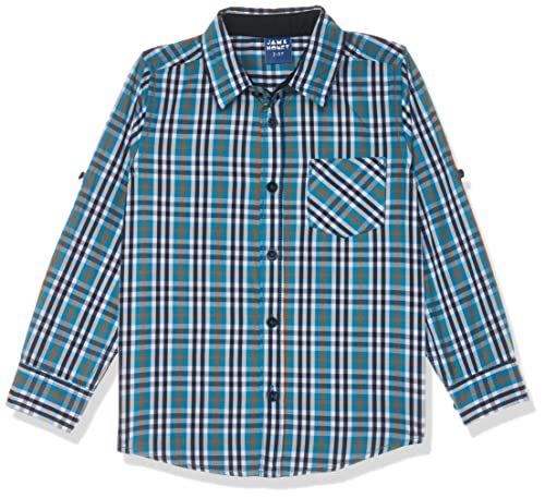 Image of Amazon Brand - Jam & Honey Boys 100% Cotton Printed Regular Fit Long Sleeve Shirt