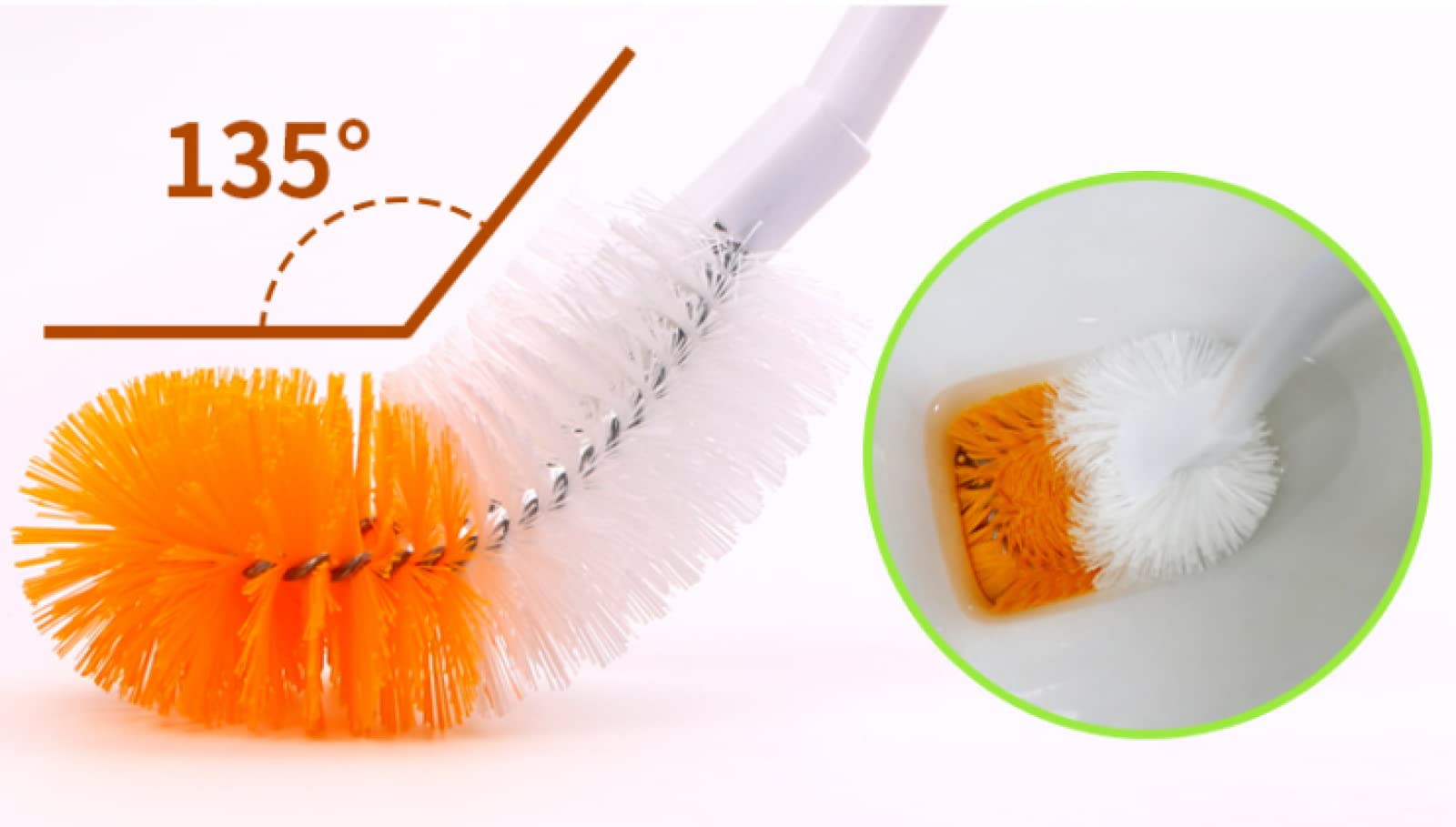 Gebogene Toilettenbürste, abgewinkeltes Kunststoff-Reinigungswerkzeug für Tiefenreinigung unter Rand, mühelose hygienische Toilettenpflege, effektiver Eckreiniger für maximale Hygiene