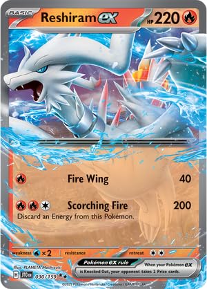 Pokemon - Reshiram ex 030/159 – Journey Together – Double Rare – Foil Single Card