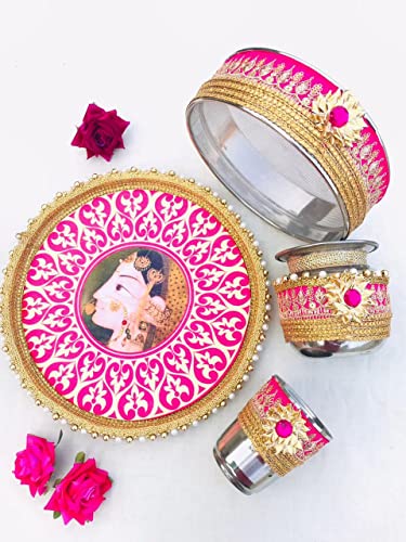 Juego de 4 piezas New Rajkumari rosa para decoración de mesas 2