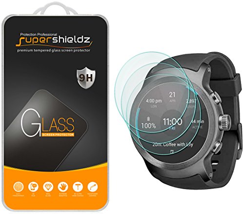 Supershieldz (3 Pack) Designed for LG Watch Sport Tempered Glass Screen Protector, 0.33mm, Anti Scratch, Bubble Free
