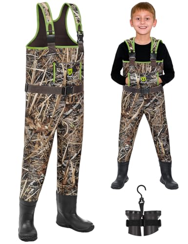 TIDEWE Kids Neoprene Waterproof Insulated Chest Waders for Hunting GN12/13