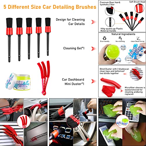 Moonlinks 21Pcs Car Detailing Drill Brush Kit,Car Detailing Brushes Kit,Car Detailing Set(Drill Brushes,Windshield Brush,Car Drill Polishing Pads,Scouring Pads,Wash Mitt,Cleaning Gel,Spray Bottle) #TOP5