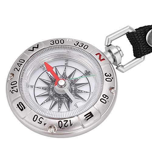 Junluck Bússola de bolso, ferramentas de navegação compactas, acampamento portátil para uso ao ar li