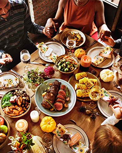 Kewadony Sunflower Floral Cloth Napkins Set Of 6, Yellow Flowers Cocktail Napkins 20 X 20 Inch, Farmhouse Rustic Retro Newspaper Washable Reusable Dinner Table Napkins For Wedding Holiday Party #TOP2