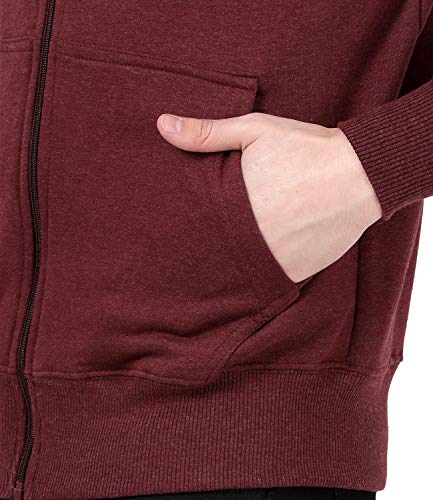 Image of Scott International Mens & Boys Cotton Loose Solid Hoodies Sweatshirt Gym Warm Travel Hoodies Pullover Stylish Winter Wear with Hood and Pockets Zipper Hoodie Maroon, Medium