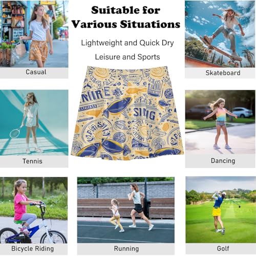 visesunny Girls Flowy Pleated Skirt Tennis Golf Stretchy Short Skorts for Running Athletic Dress XS-XL4