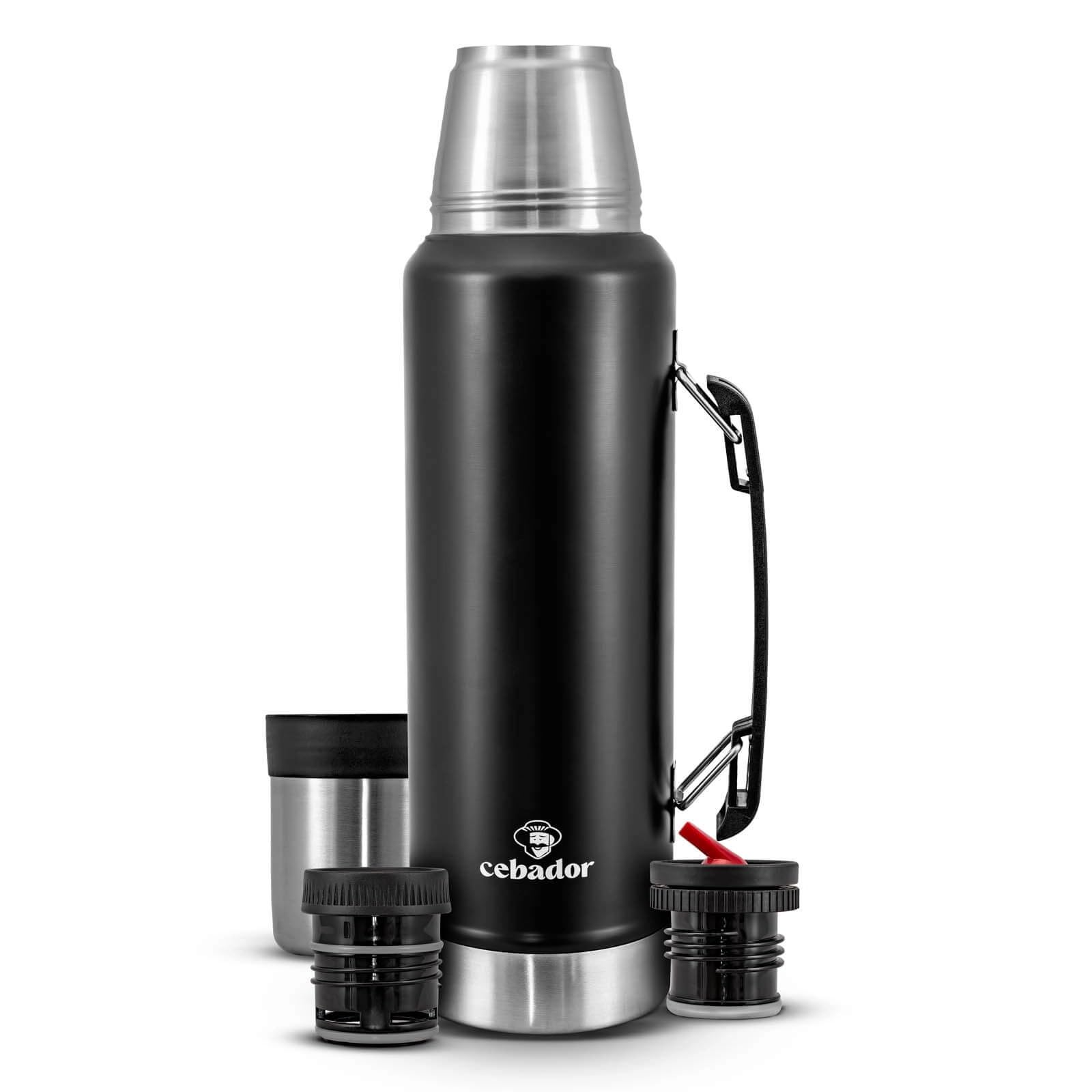 Kompletny zestaw Verde Mate Yerba Mate – termos Largoinox 1,2 l + 2 termosy + bombilla ze stali nierdzewnej + podstawka korkowa + szczotka do czyszczenia