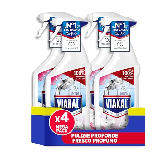 Viakal Spray Anticalcare, Confezione da 4 x 720ml,...