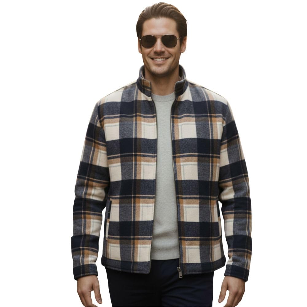 unstd Men Plus Size Checked Fleece Zip Jacket | Winter Warm Jacket for Men | Sizes 3XL–9XL-picture-39